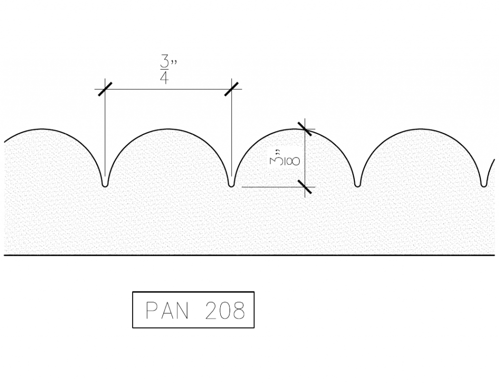 Panal Pan Wide Semicircular Fluted Panel PAN 208 | Custom | Corint