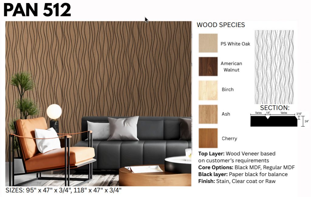 Wall panel PAN 512 | Corint CNC Woodworking and Panels