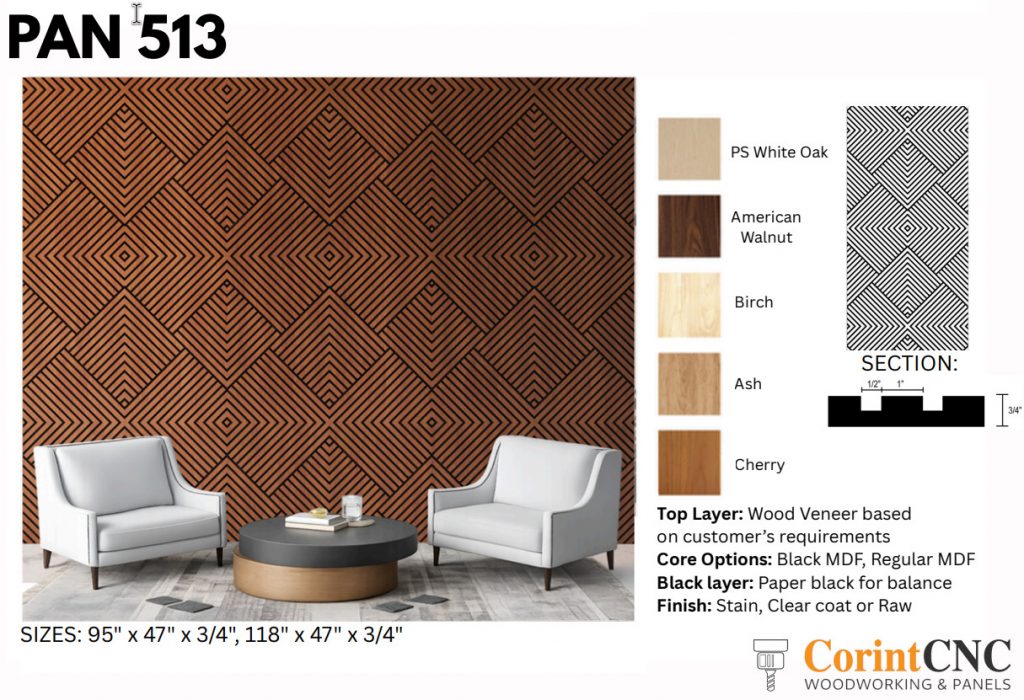 Wall panel PAN 513 | Corint CNC Woodworking and Panels