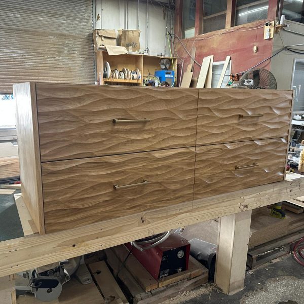 custom vanity solid white oak